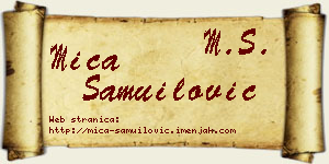 Mića Samuilović vizit kartica